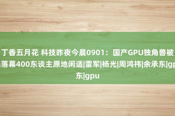 丁香五月花 科技昨夜今晨0901：国产GPU独角兽被曝落幕400东谈主原地闲适|雷军|杨光|周鸿祎|余承东|gpu