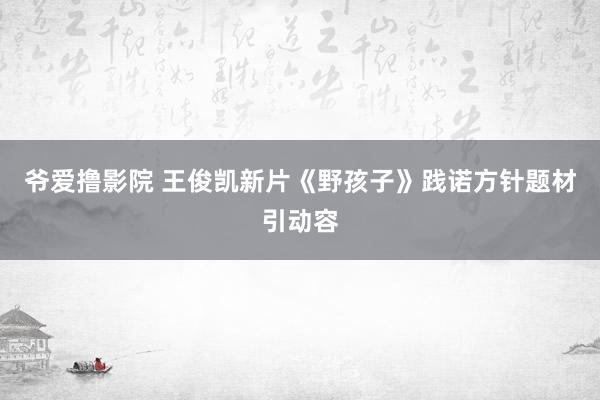 爷爱撸影院 王俊凯新片《野孩子》践诺方针题材引动容